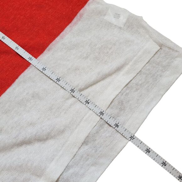 Tyler Boe Linen Blend Red White Striped Tunic Top Long Sleeve Semi Sheer Size XL - Picture 10 of 10
